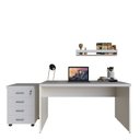 Ver imagem 6 de Escrivaninha Mesa Escritório com Gaveteiro e Prateleira 120cm Branco