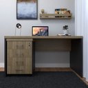 Ver imagem 4 de Escrivaninha Mesa Escritório com Gaveteiro e Prateleira 120cm