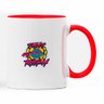 Caneca Tartarugas Ninjas Raphael Geek Nerd Branca com Alça Vermelho Presente Super - 6