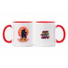 Caneca Tartarugas Ninjas Raphael Geek Nerd Branca com Alça Vermelho Presente Super - 2