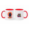 Caneca Tartarugas Ninjas Raphael Geek Nerd Branca com Alça Vermelho Presente Super - 5