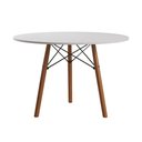 Ver imagem 2 de Mesa Eames Eiffel Infantil Tampo Redondo Gabi Mdp 60cm Branco 3 Pés em Madeira