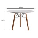 Ver imagem 3 de Mesa Eames Eiffel Infantil Tampo Redondo Gabi Mdp 60cm Branco 3 Pés em Madeira