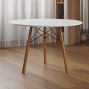 Ver imagem 1 de Mesa Eames Eiffel Infantil Tampo Redondo Gabi Mdp 60cm Branco 3 Pés em Madeira