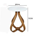 Ver imagem 3 de Mesa Lateral Bella 100% MDF 60x70cm (Pé Cebola) Vidro Branco