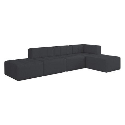 Sofá Modulado 5 Lugares 308cm Espuma D33 Multimóveis Cr45358 Grafite