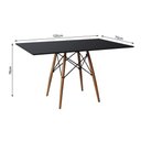 Ver imagem 2 de Conjunto De Mesa De Jantar Retangular 120X75 Tampo De Madeira Preto Com 4 Cadeiras Pret - Cor: Preto