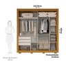 Guarda-roupa Casal 210,30cm 2 Portas de Correr com Espelhos 100% Mdf Antúrio Espresso Móveis - 4