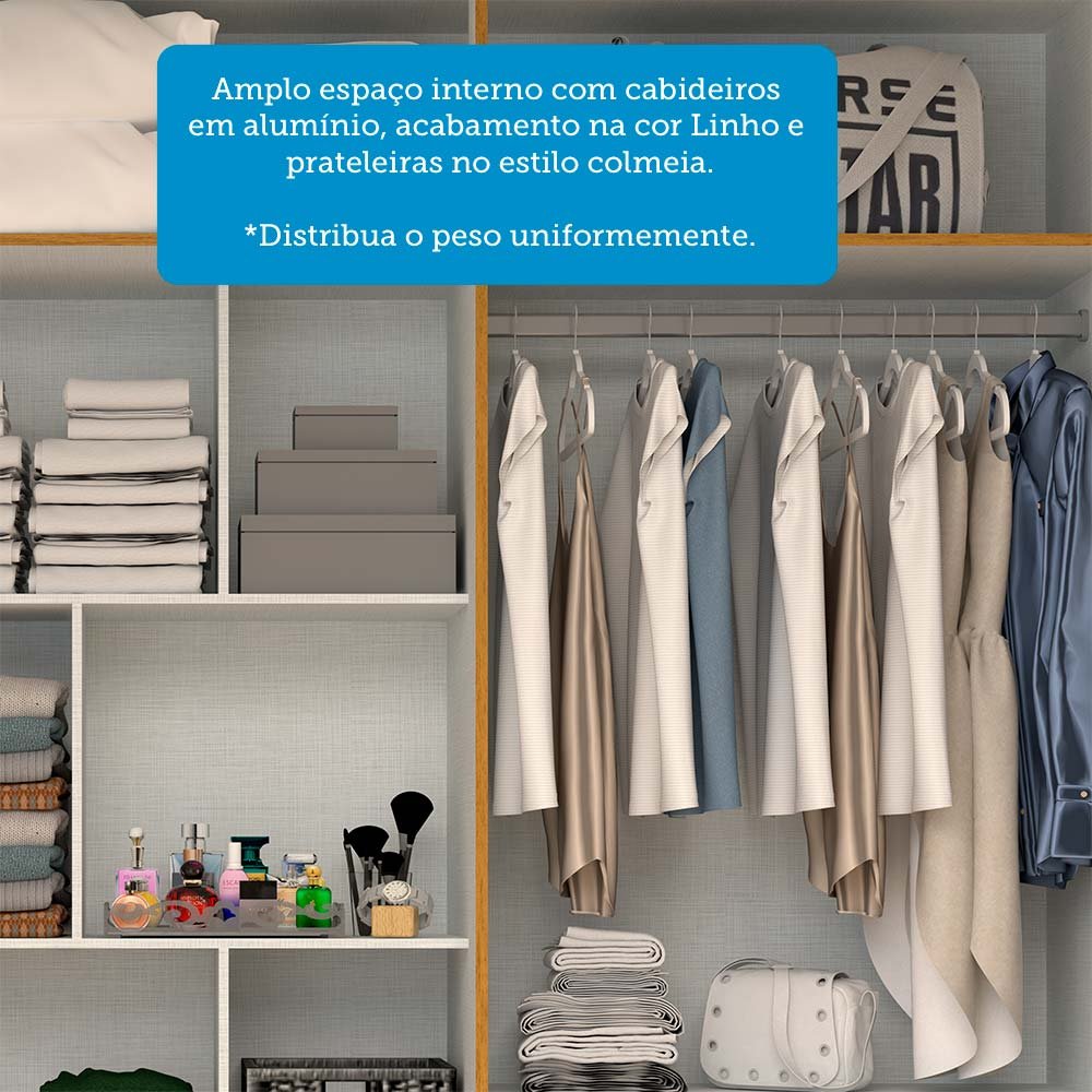 Guarda-roupa Casal 6 Portas 100% Mdf Buganvílea Espresso Móveis - 7