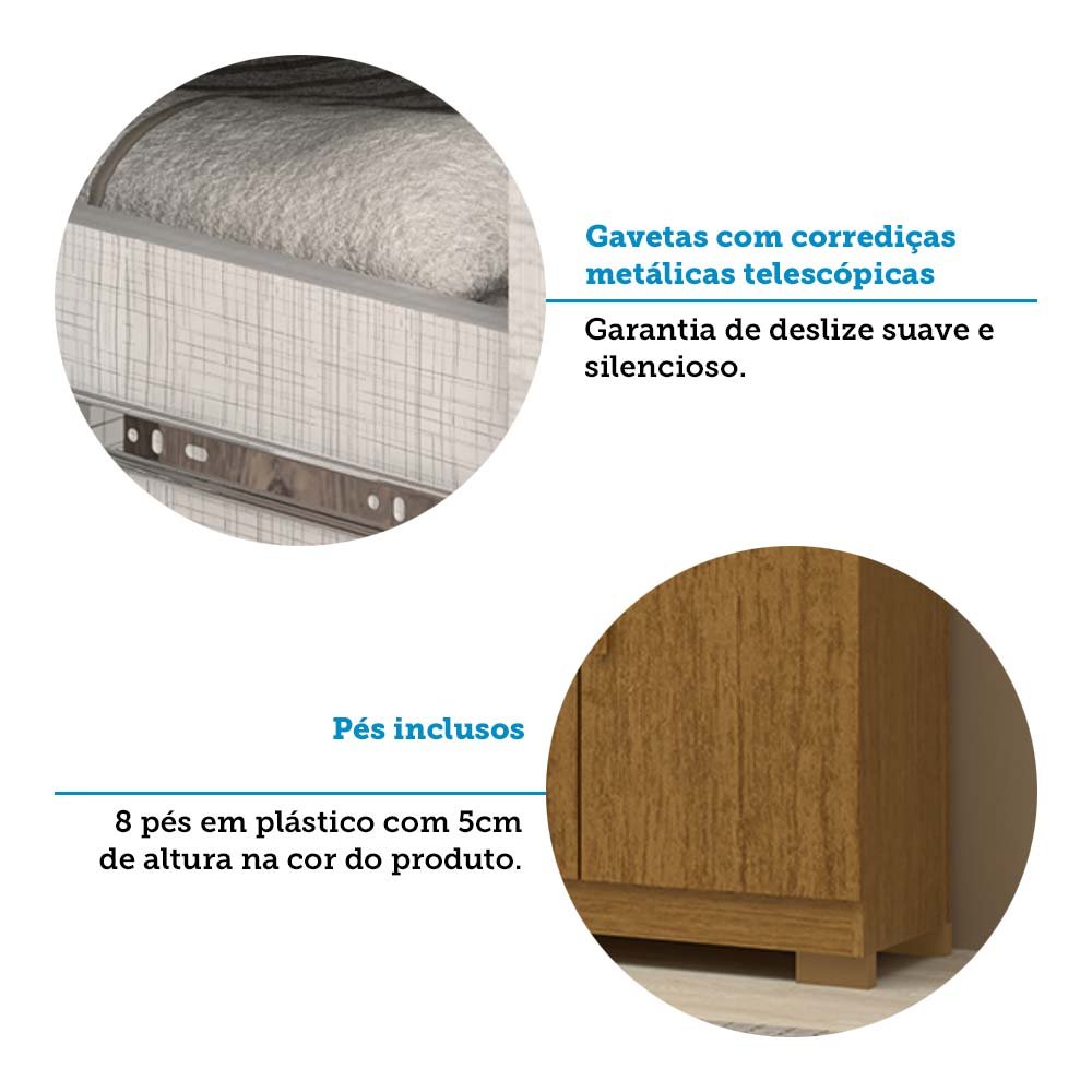 Guarda-roupa Casal 6 Portas 100% Mdf Buganvílea Espresso Móveis - 9