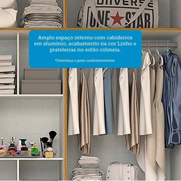 Guarda-roupa Casal 243,90cm 6 Portas 100% Mdf Buganvílea Espresso Móveis - 6