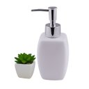 Ver imagem 4 de Kit Porta Sabonete Líquido Porcelana e Mini Vaso Cerâmica Suculentas Artificial para Banheiro