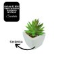 Kit Porta Sabonete Líquido Porcelana e Mini Vaso Cerâmica Suculentas Artificial para Banheiro - 6