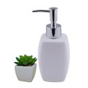 Ver imagem 5 de Kit Porta Sabonete Líquido Porcelana e Mini Vaso Cerâmica Suculentas Artificial para Banheiro
