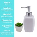 Ver imagem 7 de Kit Porta Sabonete Líquido Porcelana e Mini Vaso Cerâmica Suculentas Artificial para Banheiro