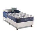 Ver imagem 1 de Cama Box Box Solteiro: Colchão Molas Ensacadas Anjos MasterPocket Blue Sea + Base CRC Courano