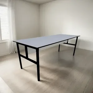 Mesa Refeitório 6 Lugares Escolar Empresa para Copa:cinza/preto