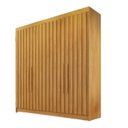Ver imagem 2 de Guarda-Roupa Casal 4 Portas Ripadas 100% MDF Potente Marrom/Peroba