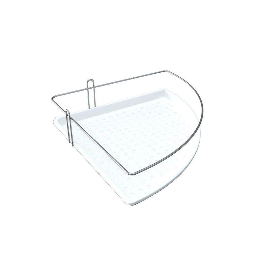  porta Shampoo de Canto Aço com Fundo Plástico - Stolf Branco