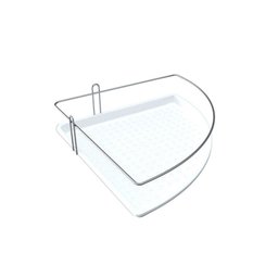  porta Shampoo de Canto Aço com Fundo Plástico - Stolf Branco - 1