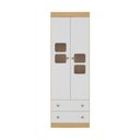 Ver imagem 7 de Guarda-roupa Infantil 62cm 2 Portas com Vidro e 2 Gavetas Brisa Multimóveis Mp4424 Madeirado/branco