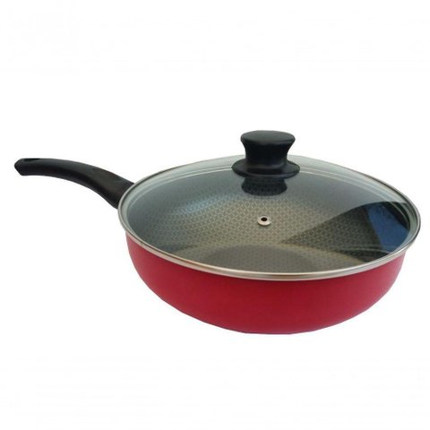 Panela Frigideira Wok Antiaderente com Tampa 24cm Multiflon