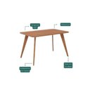 Ver imagem 4 de Escrivaninha Mesa para Escritório Pés em Madeira Maciça 130cm Acerola Marrom/Cinamomo