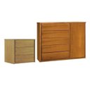 Ver imagem 1 de Conjunto Cômoda 5 Gavetas com Sapateira e Mesa de Cabeceira 3 Gavetas Unique