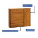 Ver imagem 5 de Conjunto Cômoda 5 Gavetas com Sapateira e Mesa de Cabeceira 3 Gavetas Unique