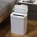 Ver imagem 2 de Lixeira Automática Retangular 14L Plástico Abertura com Sensor Branco Globalmix