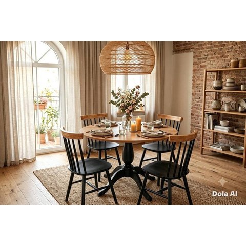 Conjunto Mesa Redonda Pé Central c/4 Caderias
