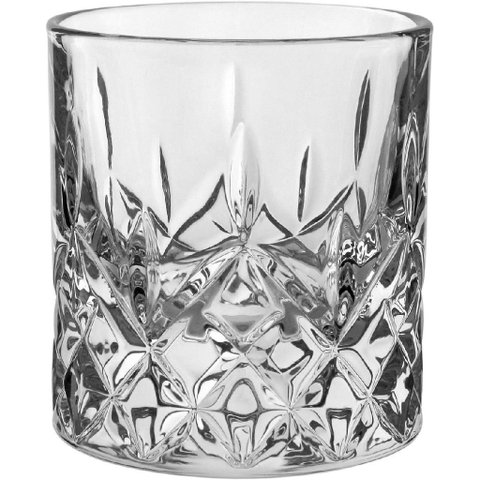 Jogo 2 Peças Copo Baixo de Cristal 300ml Transparente 9x8x8cm Água Suco Drinks