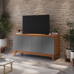 Aparador Kappesberg 4 Portas Canela/chumbo 156cm - 1