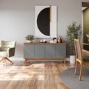 Ver imagem 6 de Aparador Kappesberg 4 Portas Canela/chumbo 156cm