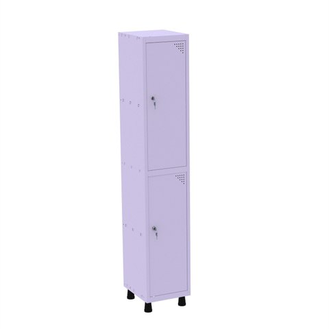 Roupeiro em Aço Mt 1V 2 Portas Fechadura com Prateleira Interna Rosa/Lilás