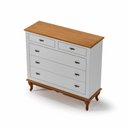 Ver imagem 3 de Cômoda 5 Gavetas Pés Luiz Vx Clássico Quarto Bebê Branco - Imbuia