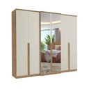 Ver imagem 1 de Guarda Roupa Casal Valência Full Glass 6 Portas Capuccino Off White - Thb Móveis