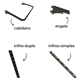 Arara de parede - 2,80m Smart black - 3