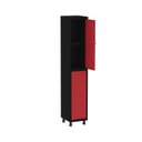 Ver imagem 3 de Roupeiro em Aço Mt 1V 2 Portas Fechadura com Prateleira Interna Vermelho/Preto