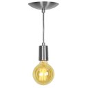 Ver imagem 1 de Lustre Pendente Tubo Cilindro Alumínio Escovado Fio 1.20m