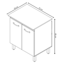 Ver imagem 3 de Balcão de Cozinha Multiuso para Forno ou Microondas com 2 Portas Serena - Savana/Preto