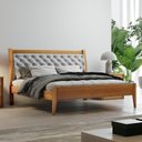 Ver imagem 2 de Conjunto Cama Casal 140cm Vivare, Cômoda 5 Gavetas Unique e Mesa de Cabeceira Unique
