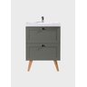 Gabinete para Banheiro com Cuba e Armario 60cm Retro Mdf Verde Milano - On Móveis - 12