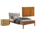 Ver imagem 1 de Conjunto Cama Solteiro Vivare, Cômoda 5 Gavetas Unique e Mesa de Cabeceira 3 Gavetas Unique