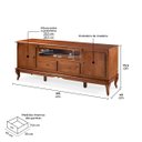 Ver imagem 5 de Rack para Sala Madeira Maciça com Pés Luis Xv 2 Gavetas 2 Portas e Nicho 60503m