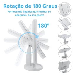 Espelho de Maquiagem Triplo com Led Dobrável – Luz Ajustável e Ampliação - 4