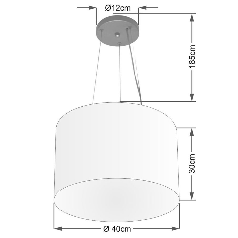 Lustre Luminária Pendente Cupula em Tecido Md-39801 - Bivolt - para 3-lâmpadas E27 - Lustres Vivare - 8