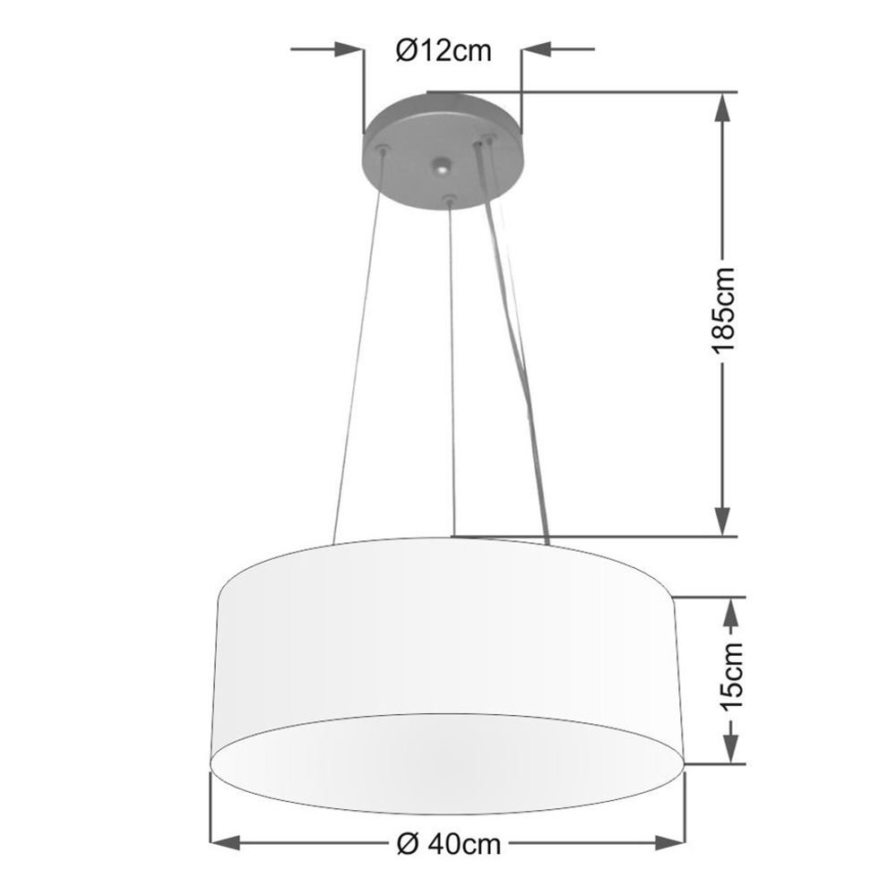 Lustre Luminária Pendente Cupula em Tecido Md-39801 - Bivolt - para 3-lâmpadas E27 - Lustres Vivare - 2