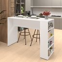 Ver imagem 1 de Bancada Cozinha Americana Gourmet com Prateleiras Branco