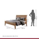 Ver imagem 4 de Conjunto Quarto de Casal Cama em Madeira Maciça 140cm e Mesa de Cabeceira 3 Gavetas Unique